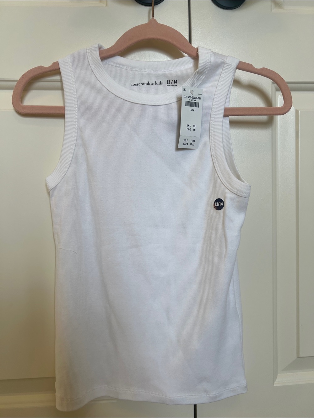 abercrombie kids White Ribbed Tank Top